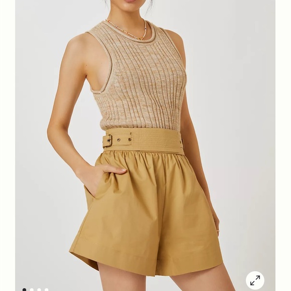 Moon River Pants - Anthropologie Moon River Buckle-Waist Shorts